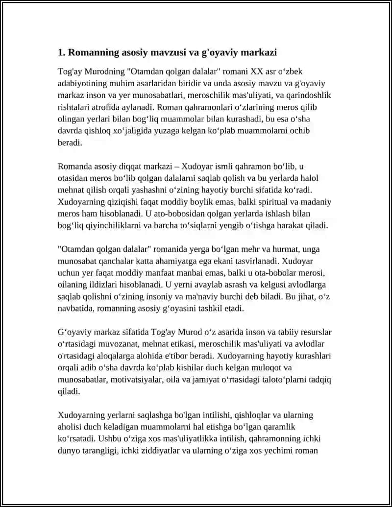 TOG'AY MURODNING OTAMDAN QOLGAN DALALAR ROMONI 4