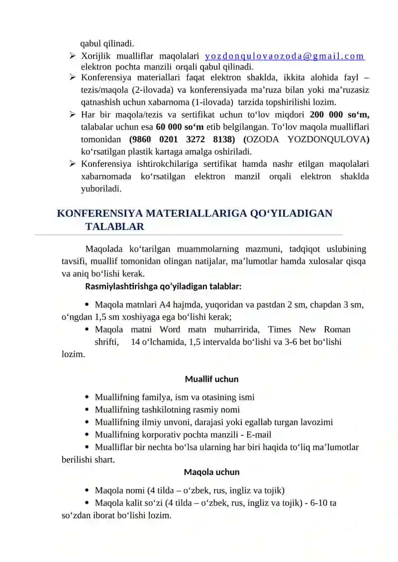 XALQARO ILMIY-AMALIY KONFERENSIYASI 4
