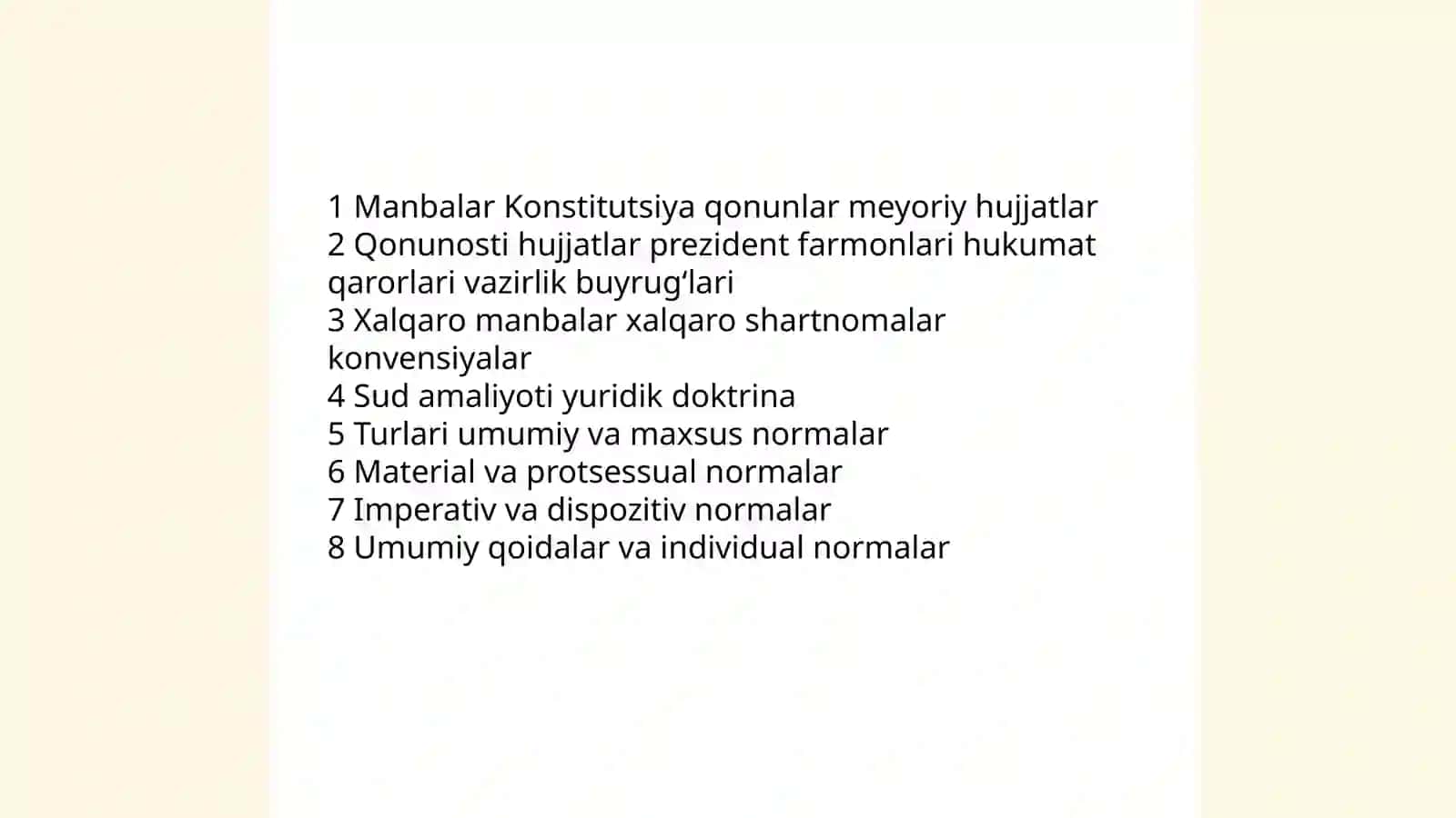 Huquq tizimi. Huquqni amalga oshirish. Huquq normalarini sharhlash 4