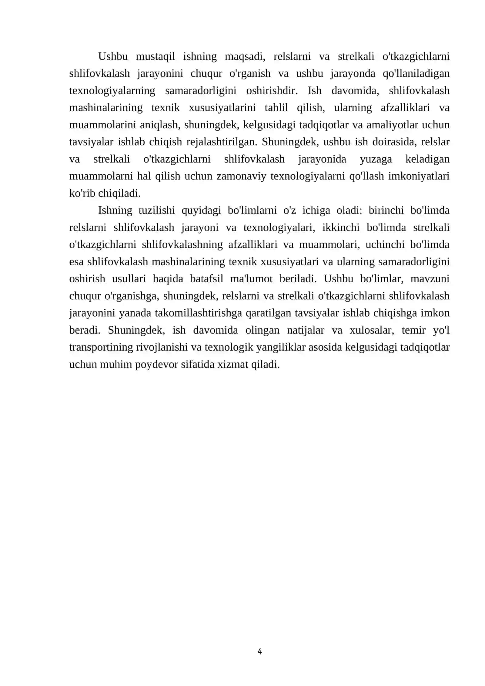 Relslarni va strelkali o'tkazgichlarni shlifovkalash mashinalari 4