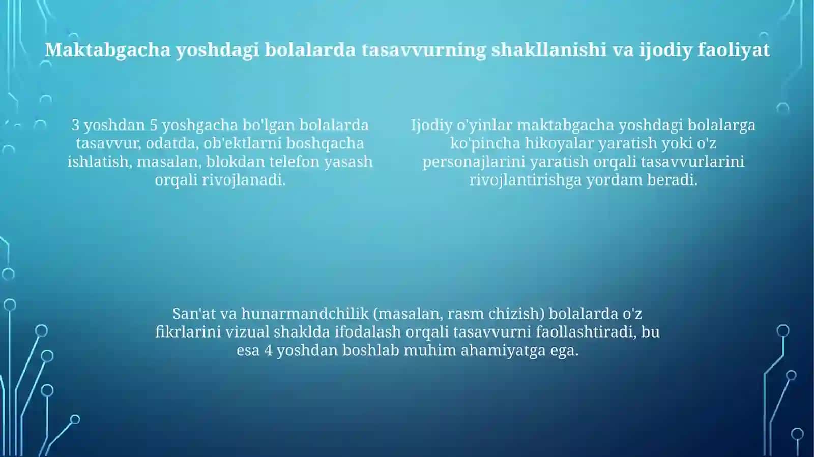 Maktabgacha yoshdagi bolalarda nutq va hayolning rivojlanishi 4