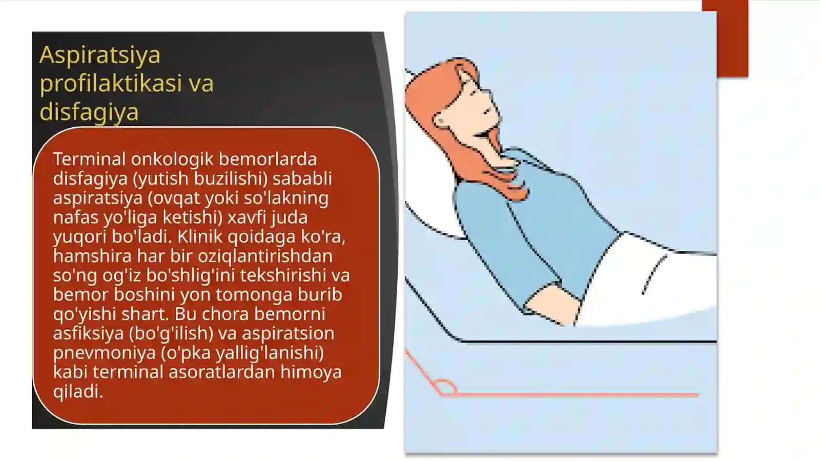Terminal holatda bemorlar parvarishida onkologik kasallik bilan og'rigan bemorlarga yordam ko'rsatish va ularni parvarishlash 4