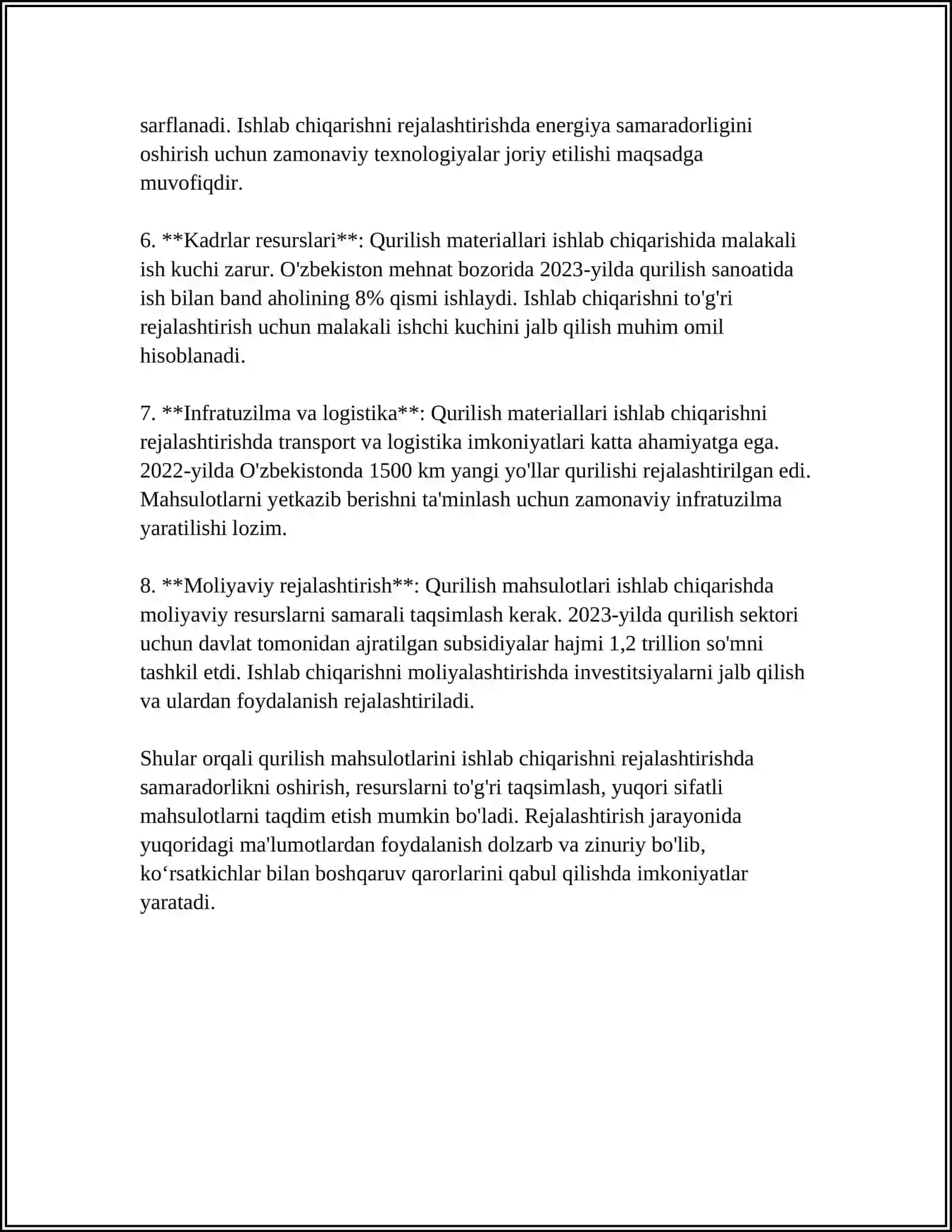 QURILISH OYNASI ISHLAB CHIQARISH ASOSLARI 4