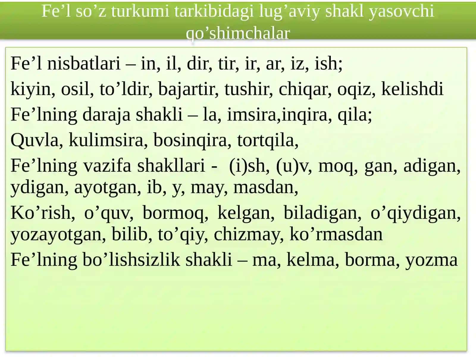 7-DARS. FE’L SO’Z TURUKMI 4