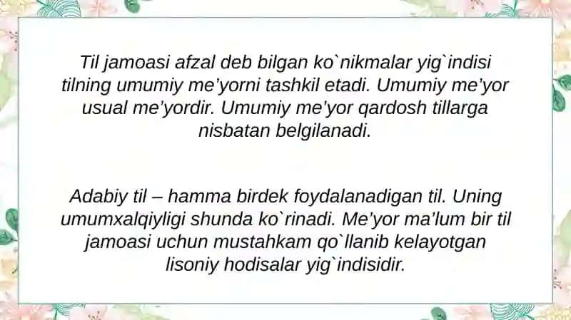 O'zbek tilining adabiy normativlari 4