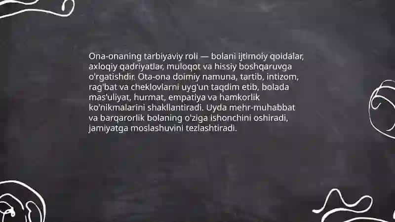 Bolani oiladagi ijtimoilashuvi 4