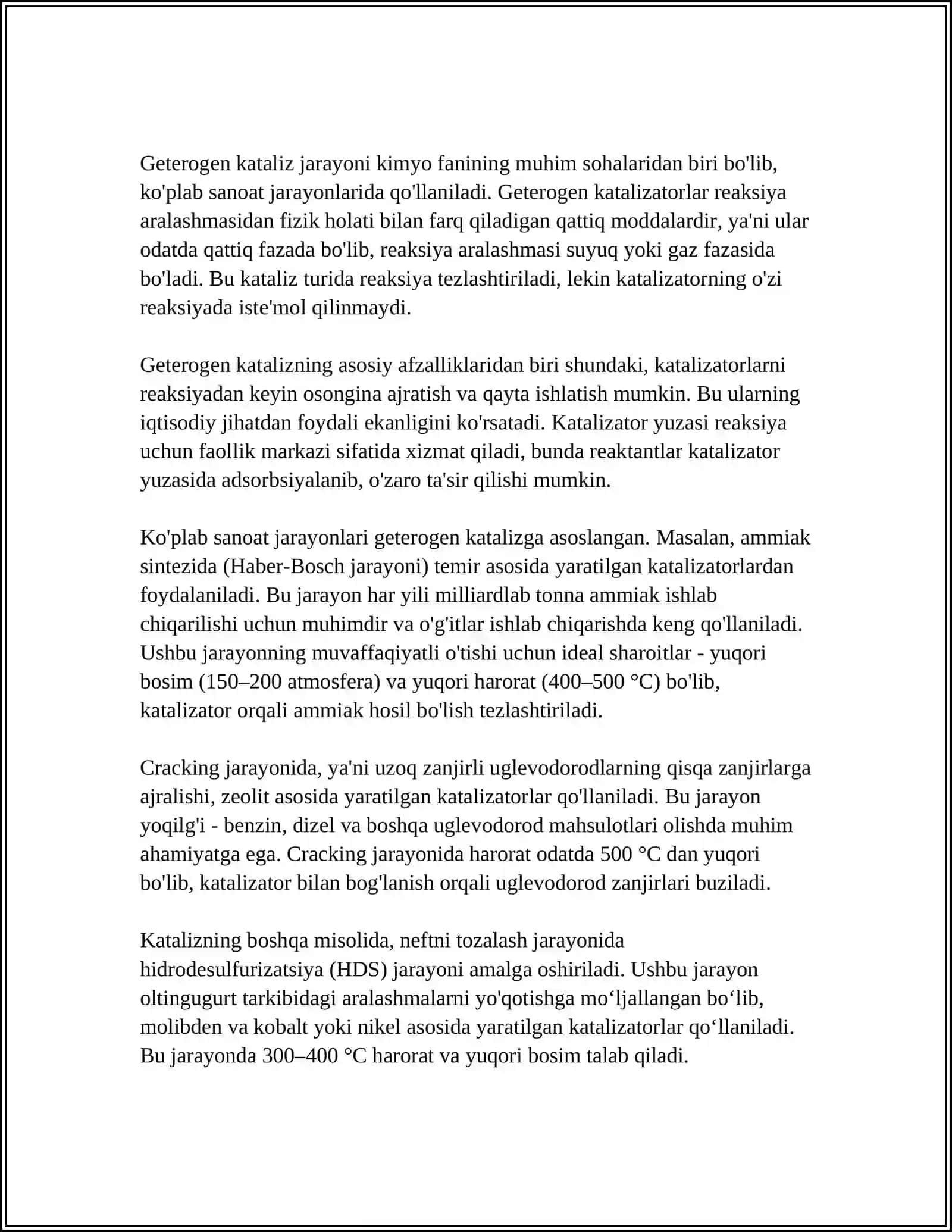 ARAMATIK UGLEVODORODLARNI GETEROGEN-KATOLITIK VINILLASH REAKSIYASI 4
