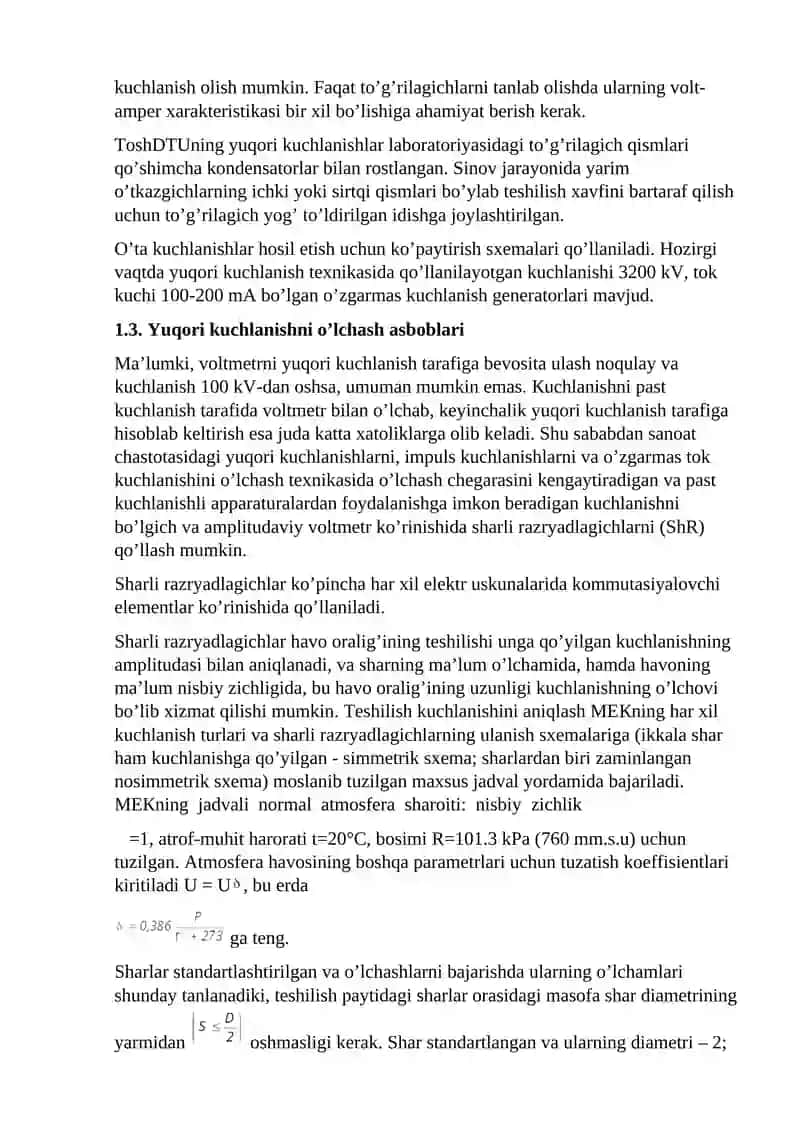 SINOV VA O’LCHOV USКUNALARI. SINOV TRANSFORMATORINI DARAJALASh 4