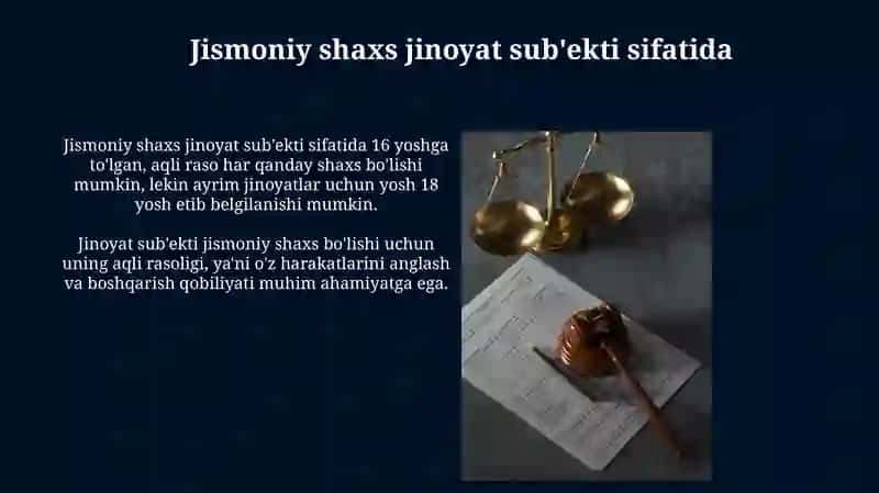 Jinoyat sub'ekti: ta'rifi va xususiyatlari 4