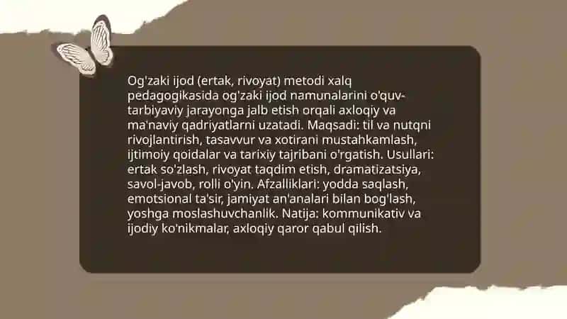Xalq pedagogikasida metodlar 4
