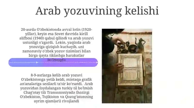Grafika. O‘zbek yozuvlari tarixi 4