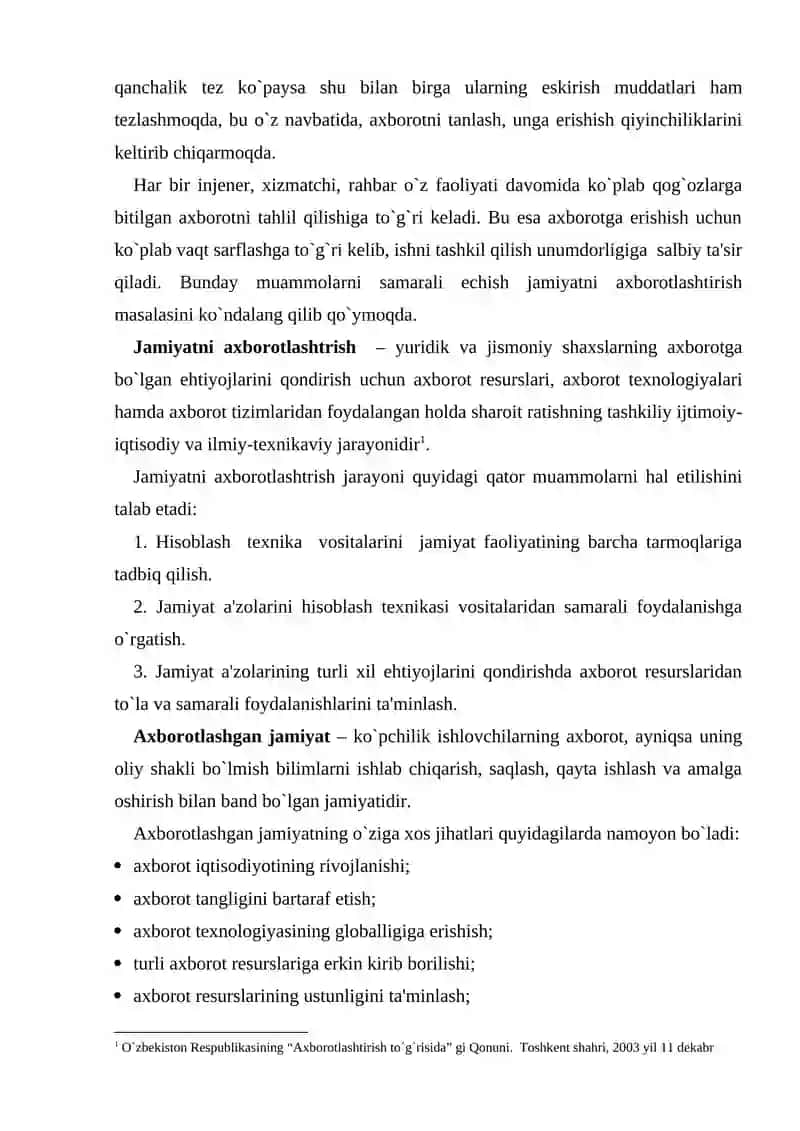 Axborot tizimlari 4