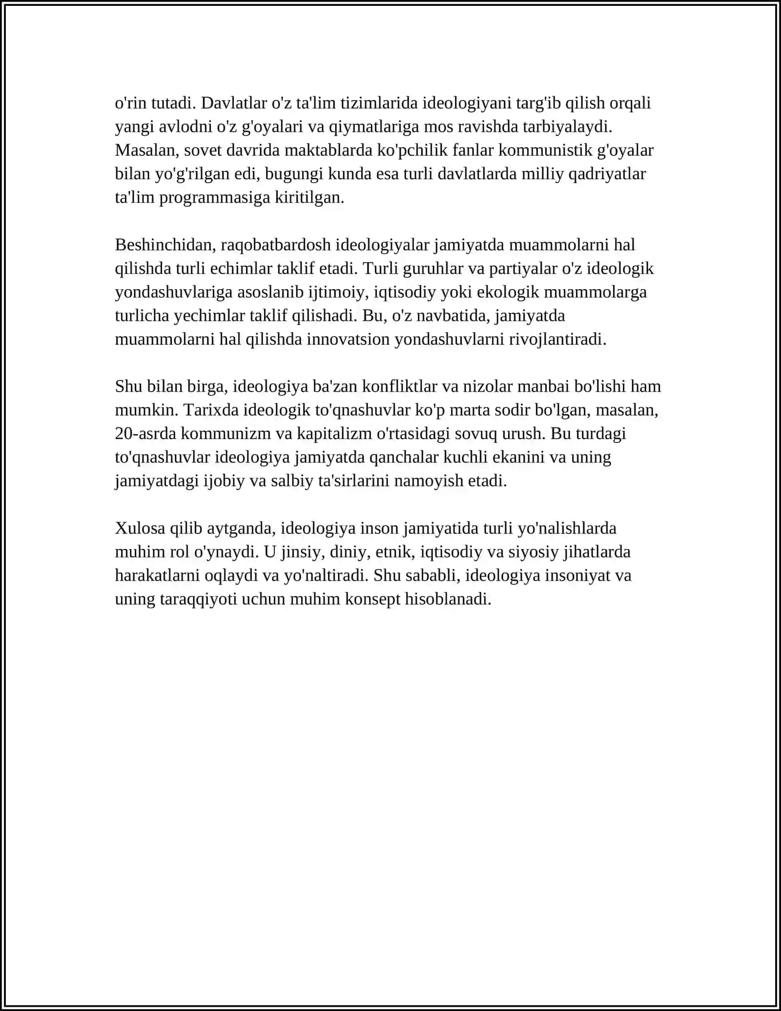 INSAN JAMIYETINDE IDEYA HAM IDEOLOGIYANIN ORNI 4
