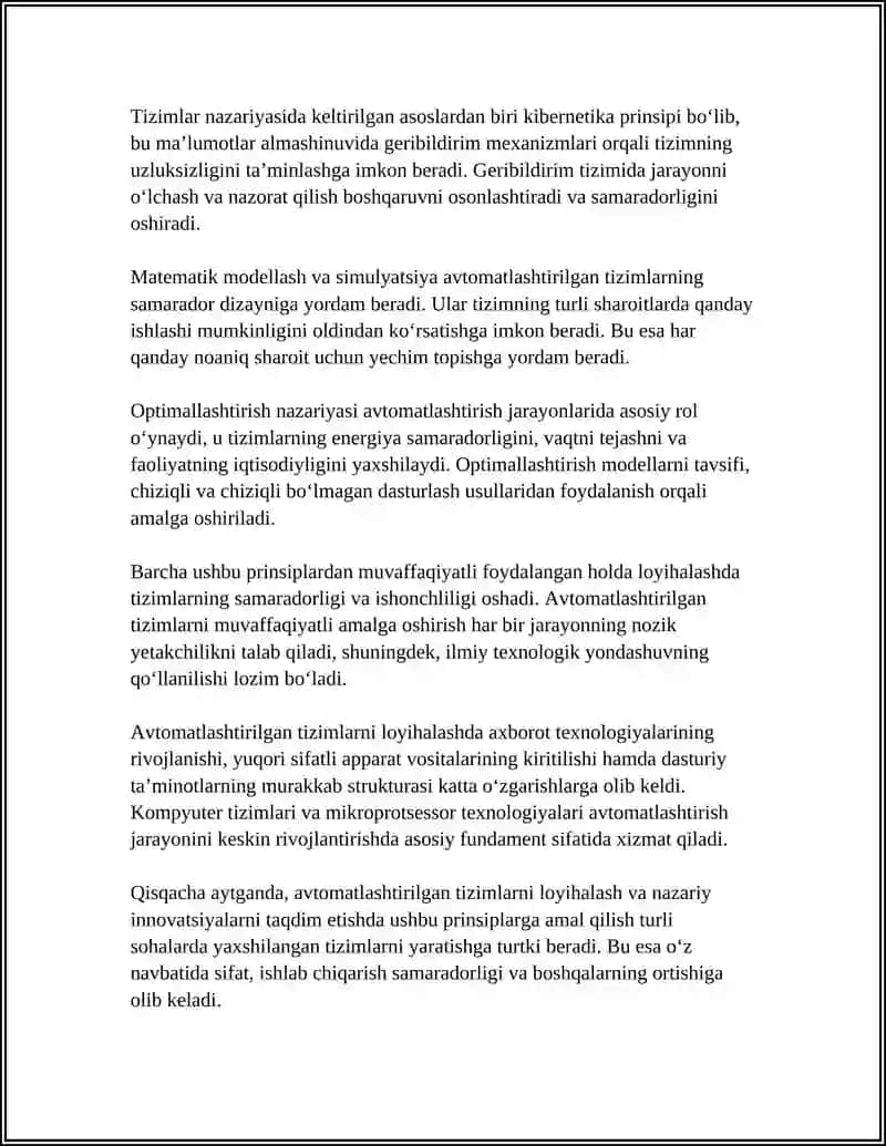 Avtomatlashtirilgan Tizimlarni Loyihalashtirish 4