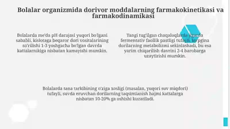Biologik faol va dorivor moddalarning bolalar organizmiga ta'siri 4