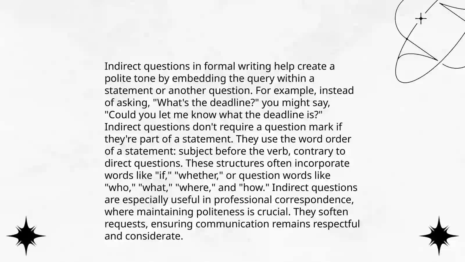 Indirect questions 4