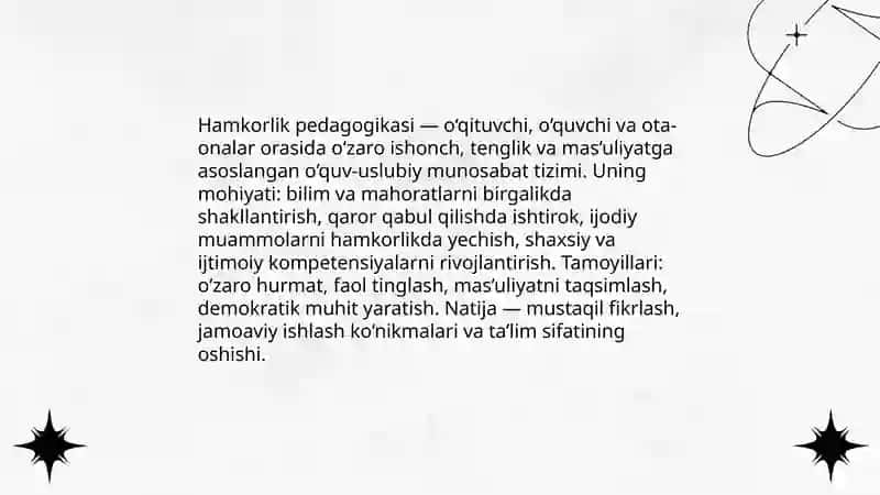 Hamkorlik pedagogikasining kontseptual g‘oyalari 4