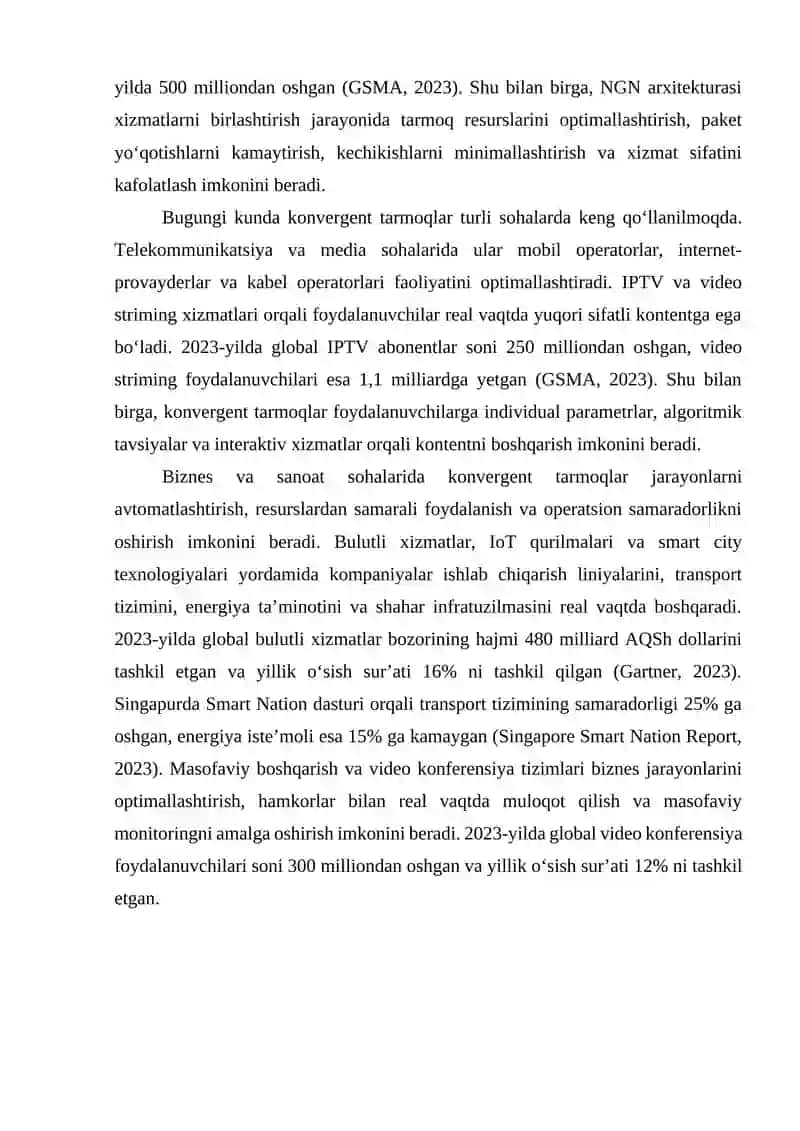 Konvergent tarmoqlar: barcha xizmatlar integratsiyasi va qo‘llanilish sohalari 4