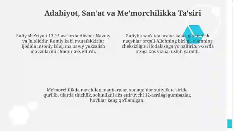 Sufizmning asosiy ta'sirlari va tamoyillari 4