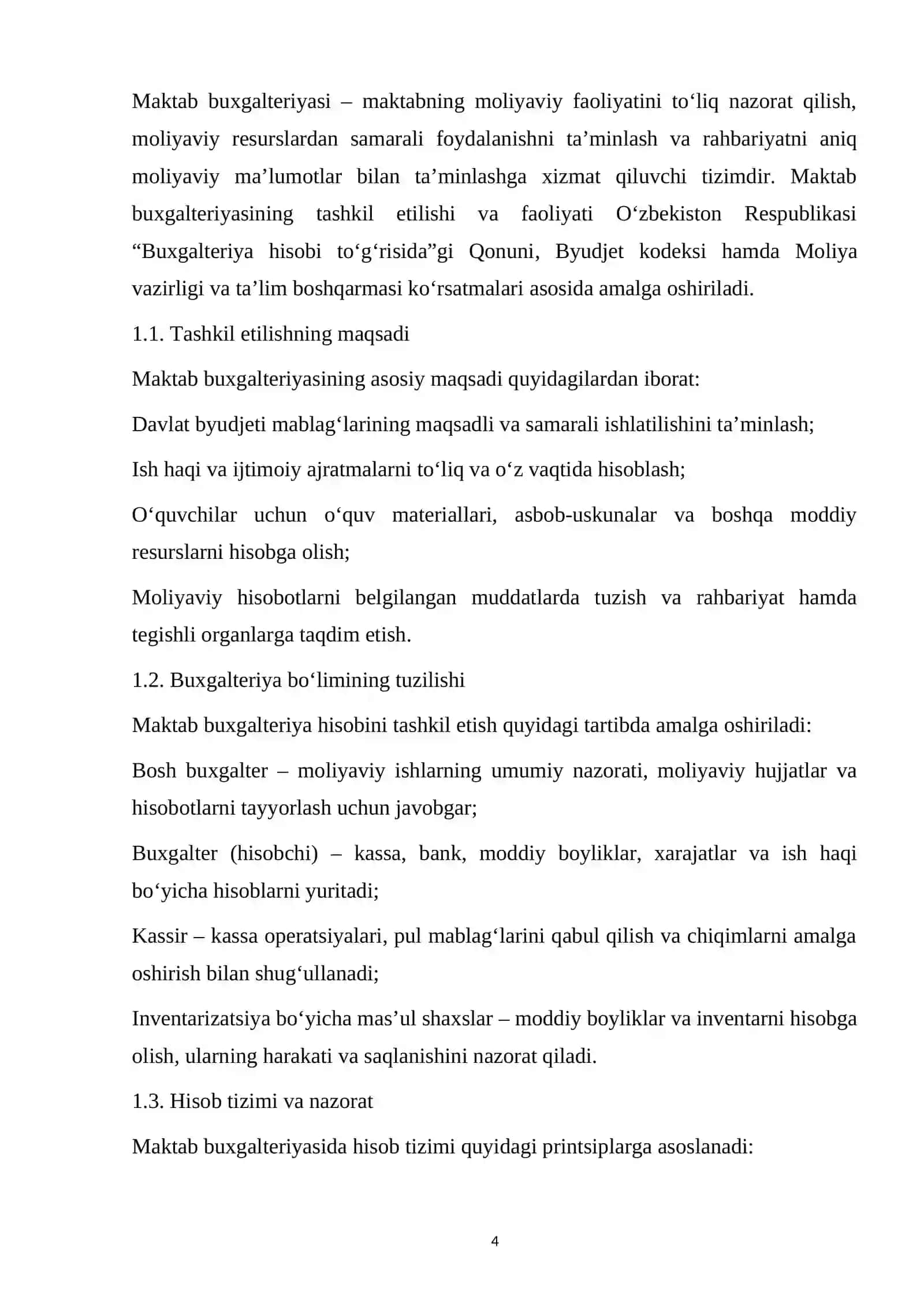 Maktab buxgalteriyasi bo’yicha hisobot 4