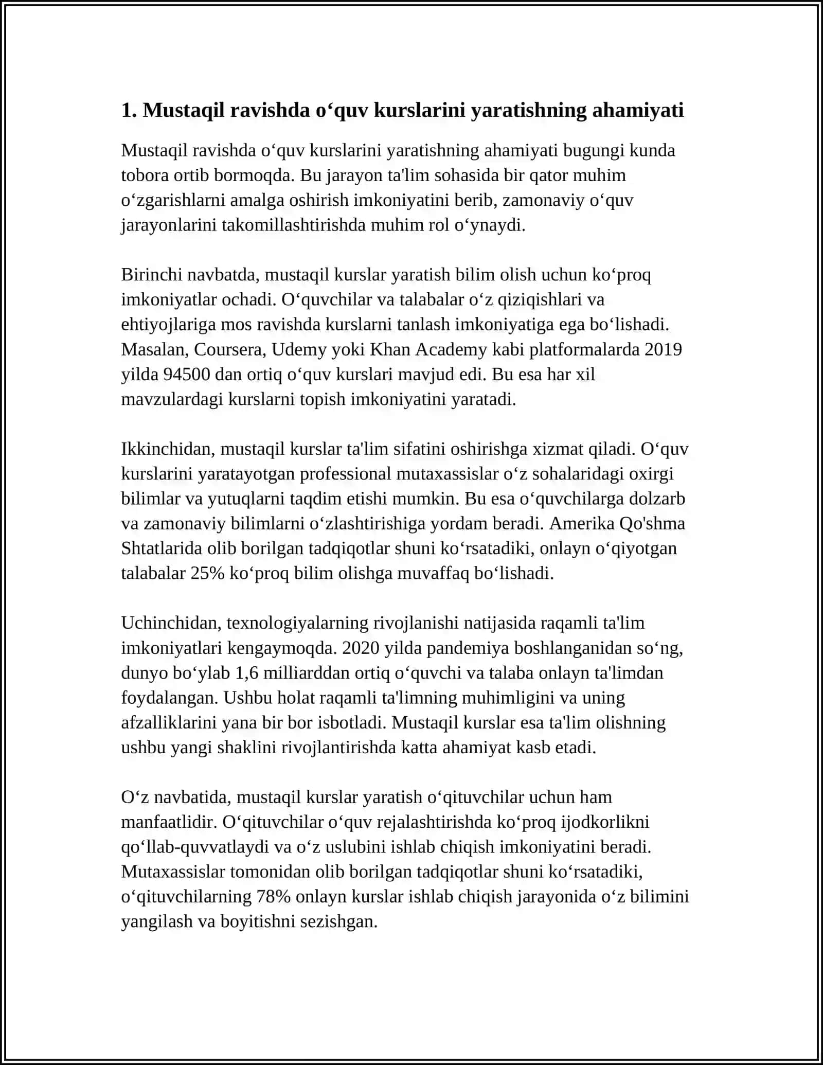 MUSTAQIL RAVISHDA OʻQUV KURSLARI VA MUALLIFLIK DASTURLARINI ISHLAB CHIQISH 4