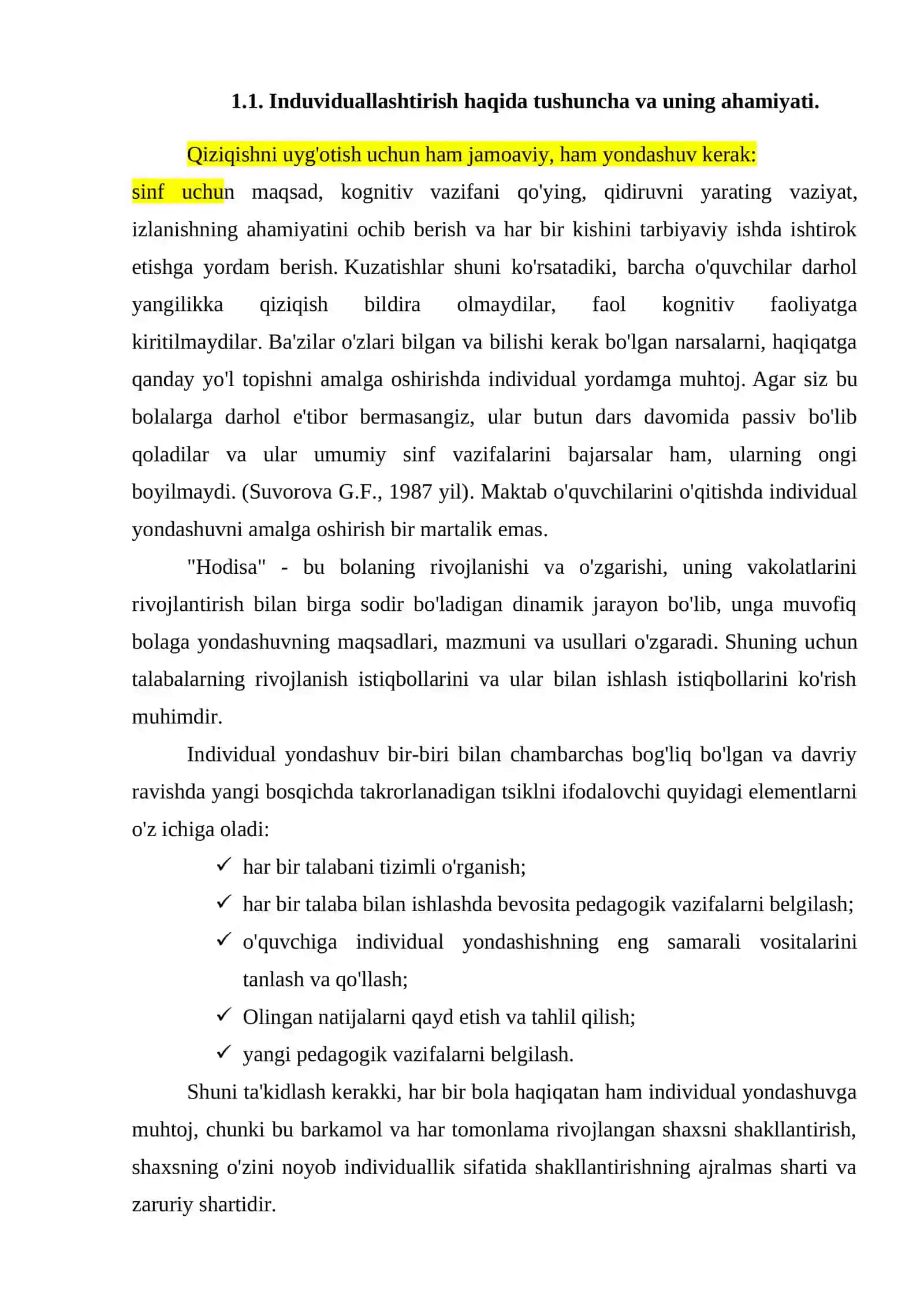 Biologik ta'lim jarayonida induallashtirish texnologiyasidan foydalanish va ta'lim jarayonini loyihalash 4