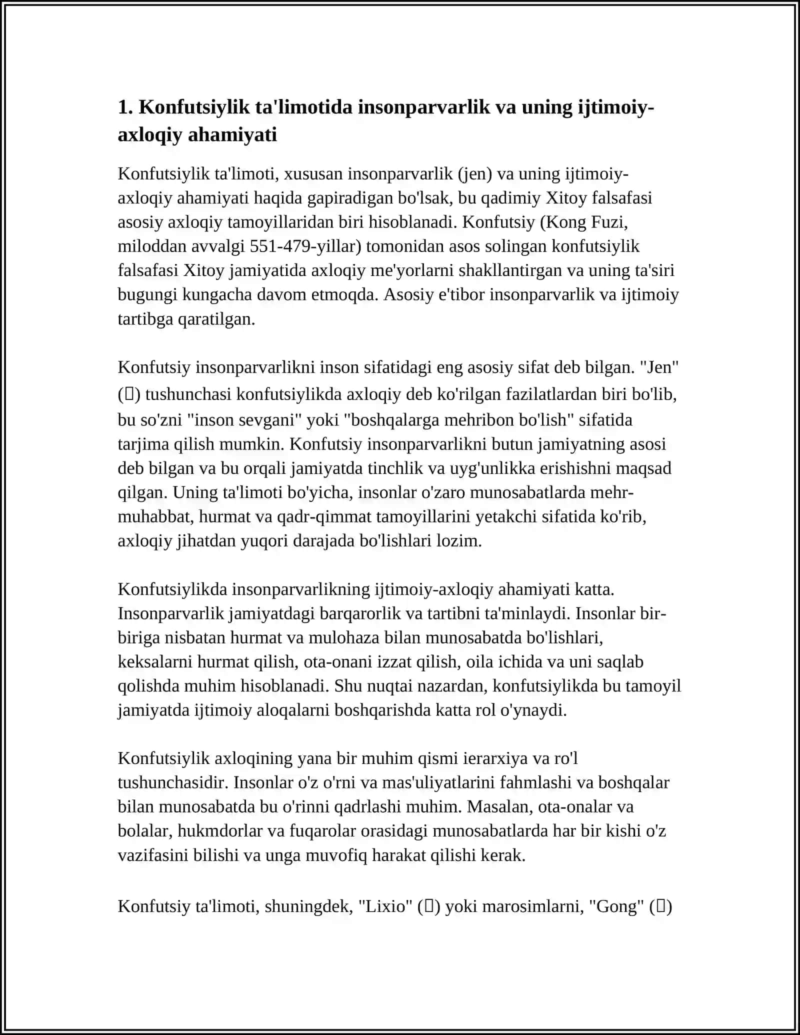 KONFUTSIYLIK TA'LIMOTIDA IJTIMOIY-AXLOQIY MASALALAR 4