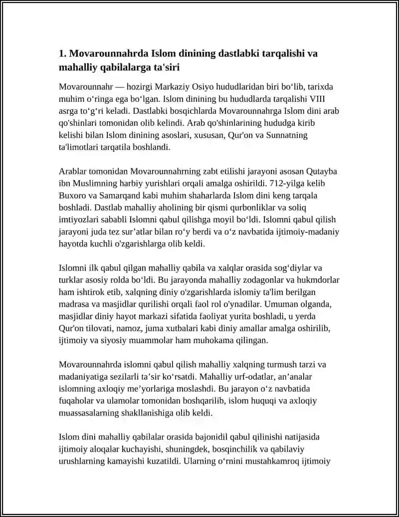 MOVAROUNNAHRDA ISLOM DINING TARQALISHI VA MADRASA TA'LIMNING SHAKLLANISHING IJTIMOIY MADANIY HAYOTGA TA'SIRI 4