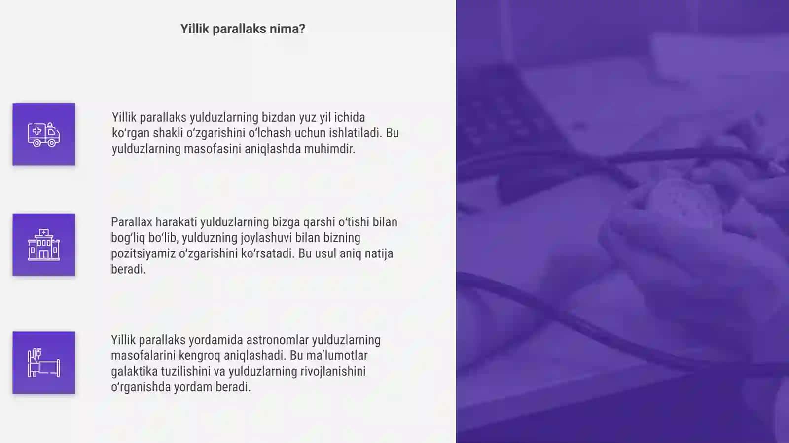 Yulduzlar, yillik parallaks yulduzlarning masofalarini aniqlash 4
