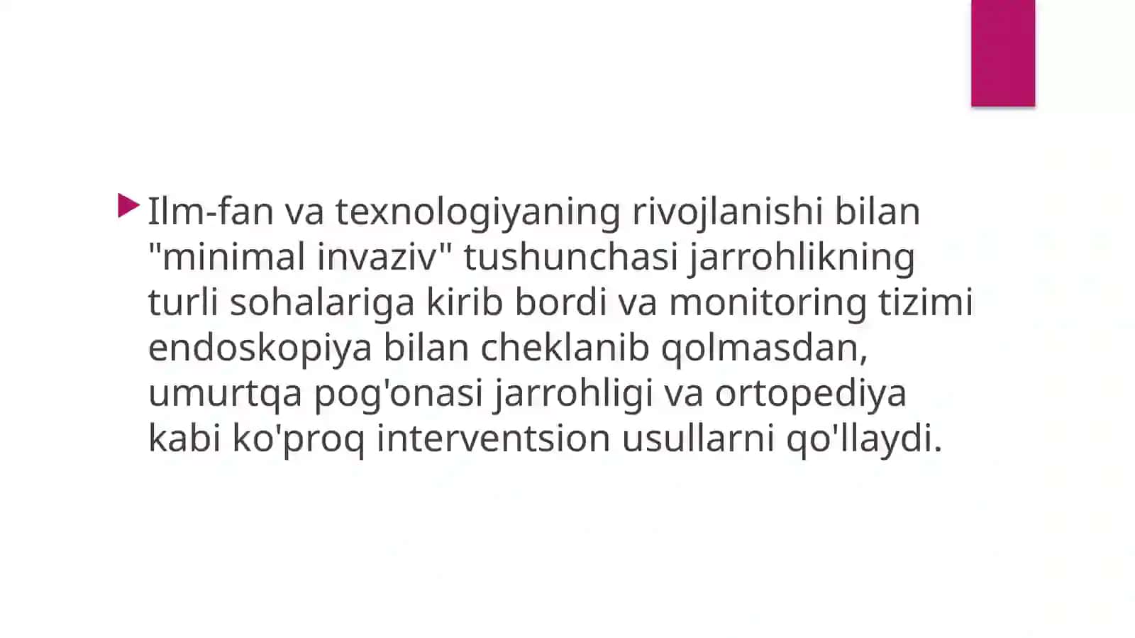 Jarrohlik kasalliklarida minimal invaziv jarrohlik 4