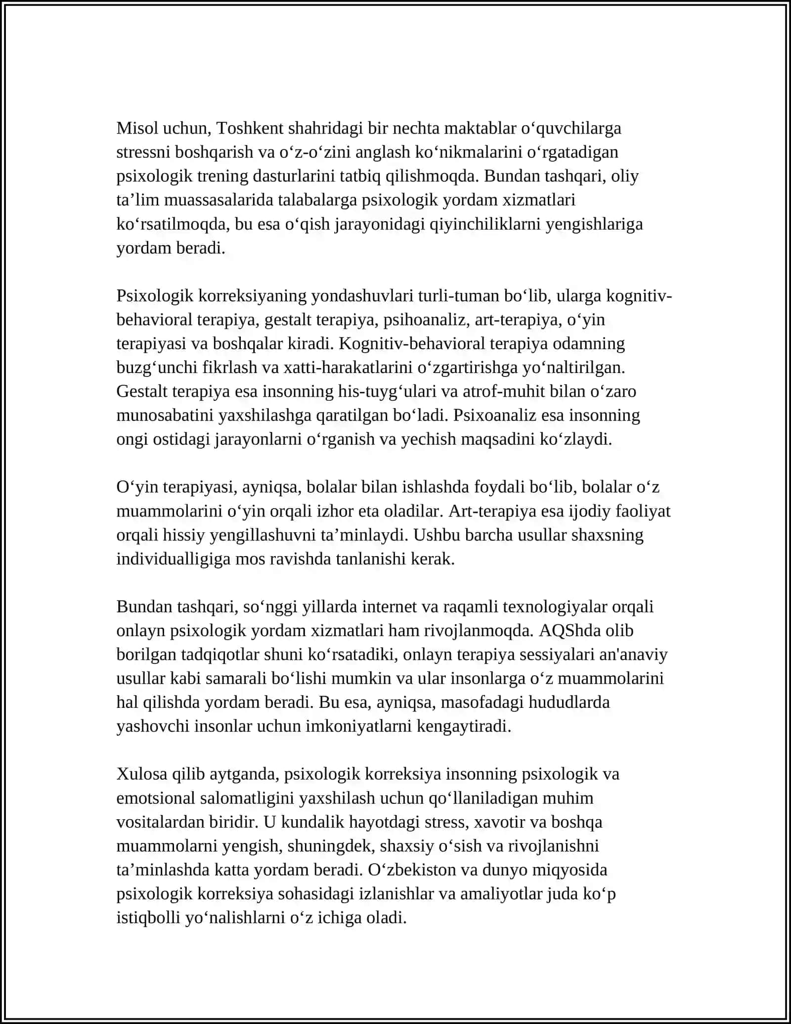 PSIXOLOGIK KORREKSIYANING TAMOYILLARI VA UNI TASHKIL ETISH 4