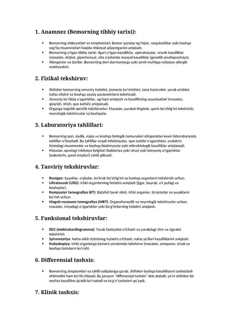 Meditsina informatikasiga oid 150 savol javoblari bilan 4