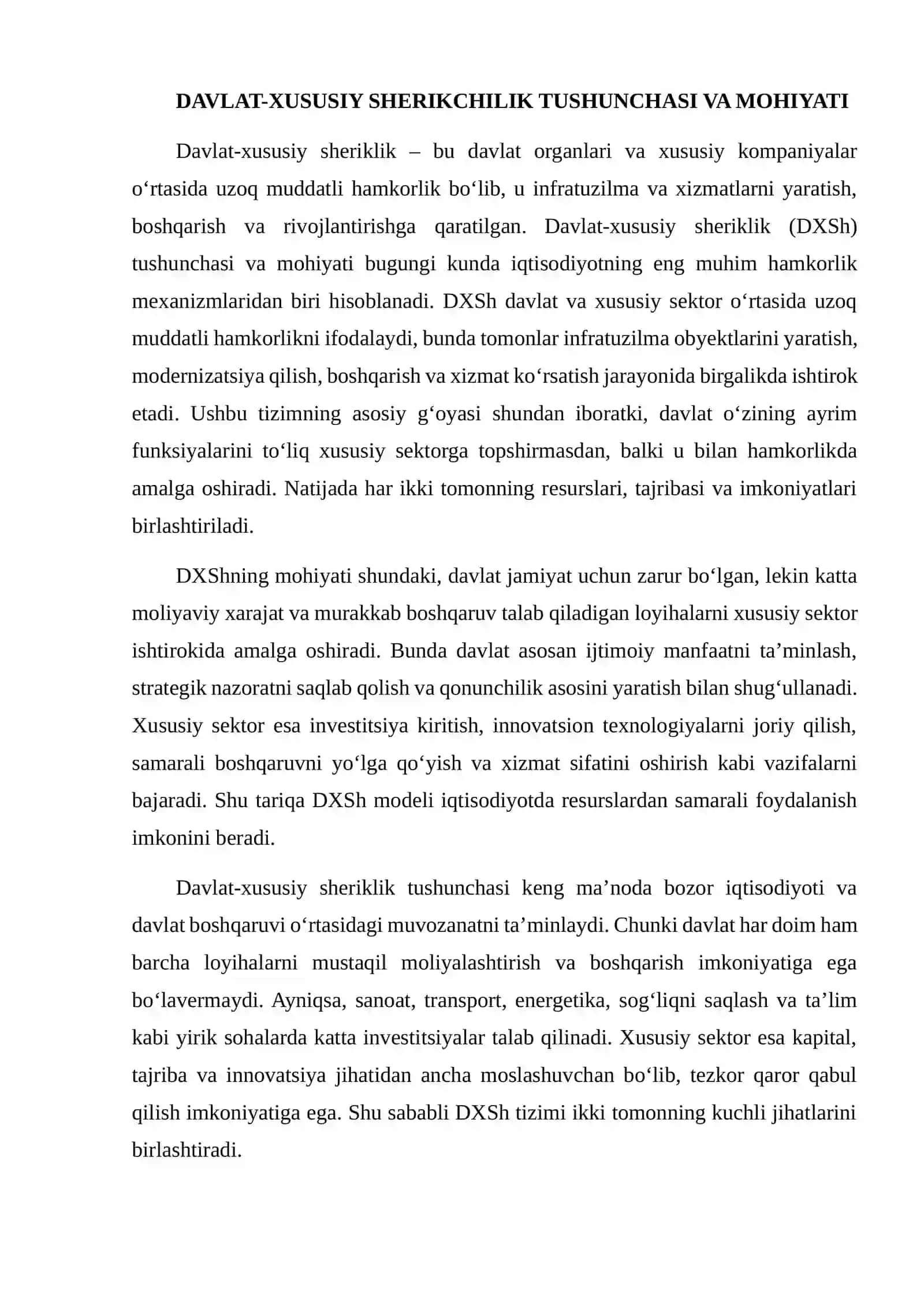DXSh loyihalarining ahamiyati 4