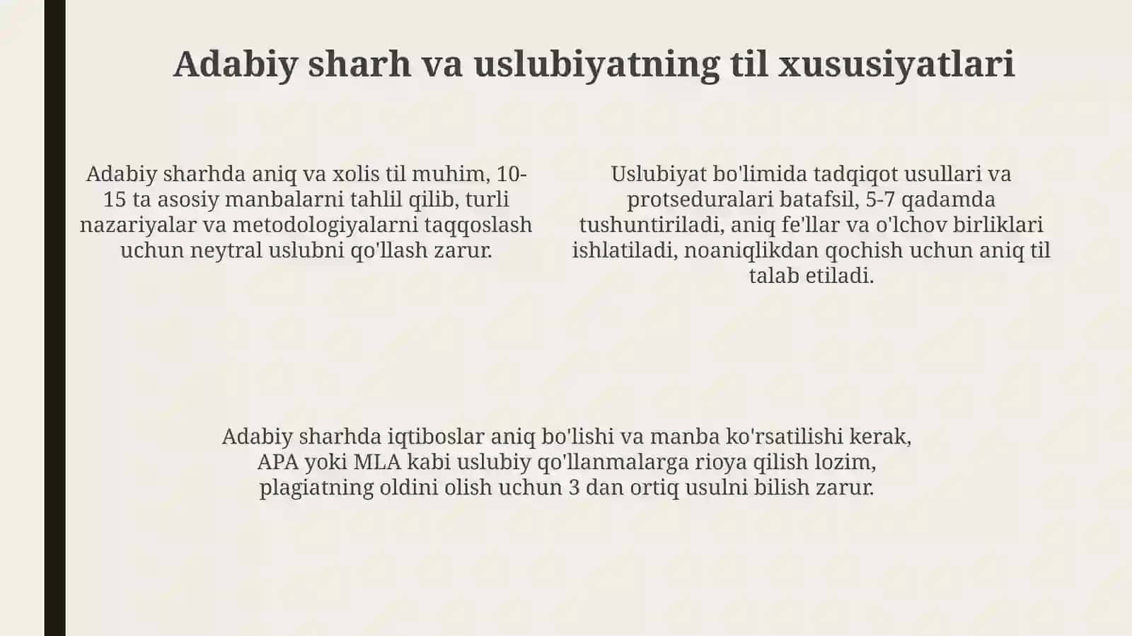 Dastlabki ilmiy tadqiqot yozishda til imkoniyatlaridan to‘g‘ri foydalanish 4