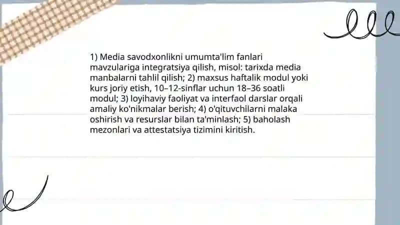 Oʻzbekistonda media savodxonlik va axborot madaniyati oʻqilishini madaniyati 4