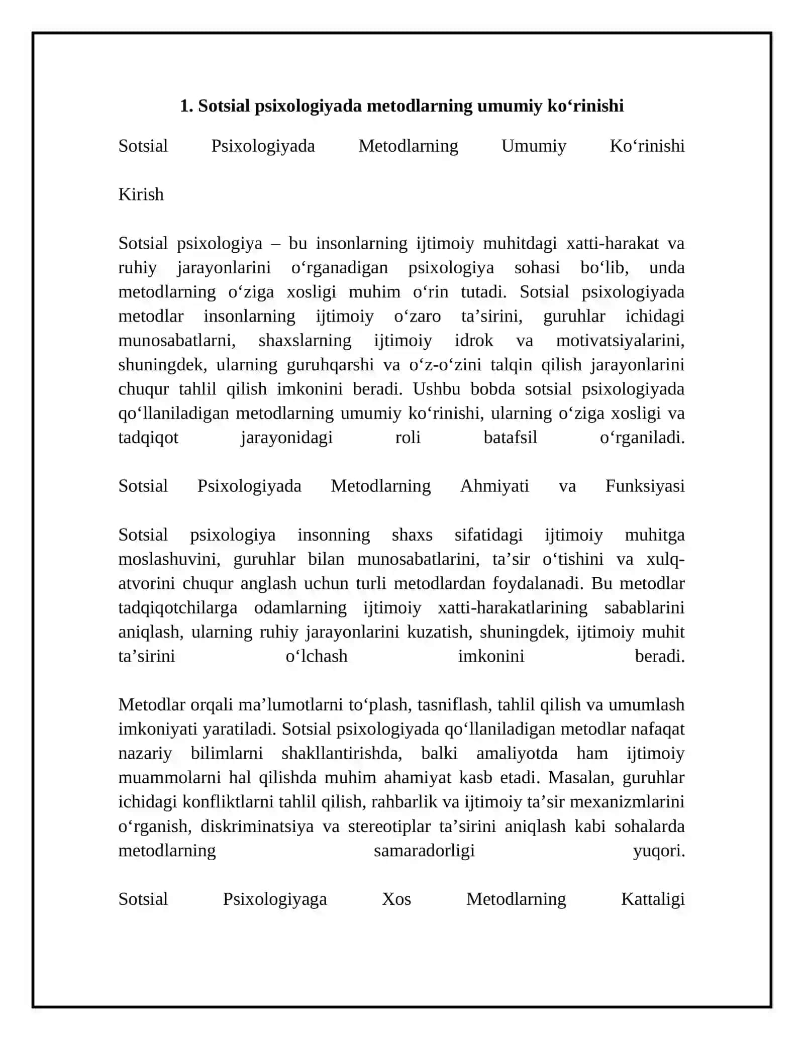 Sotsial psixologiyada foydalanilgan metodlarning oʻziga xosligi 4