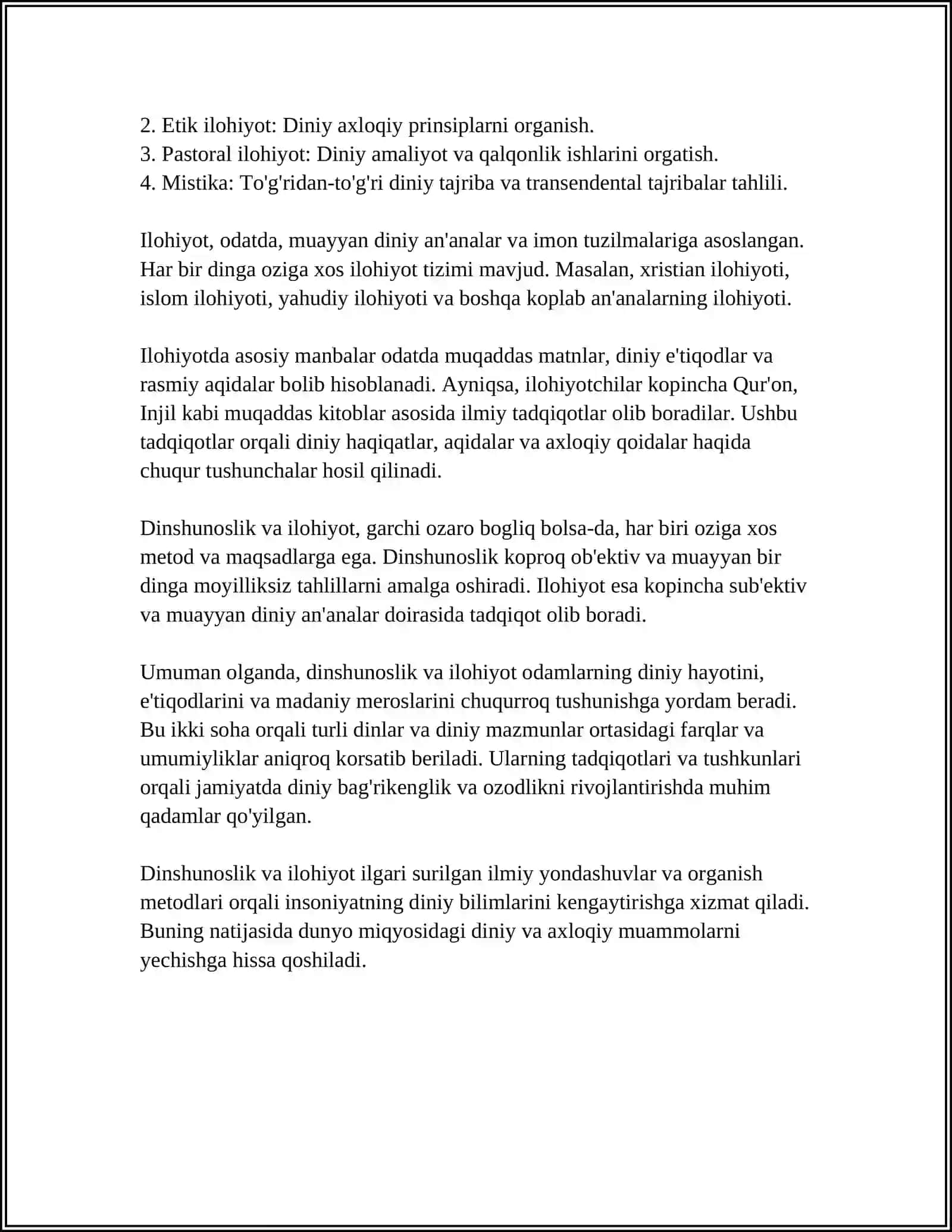 DINSHUNOSLIK FANINING ILOHIYOTDAN FARQI NIMADA 4