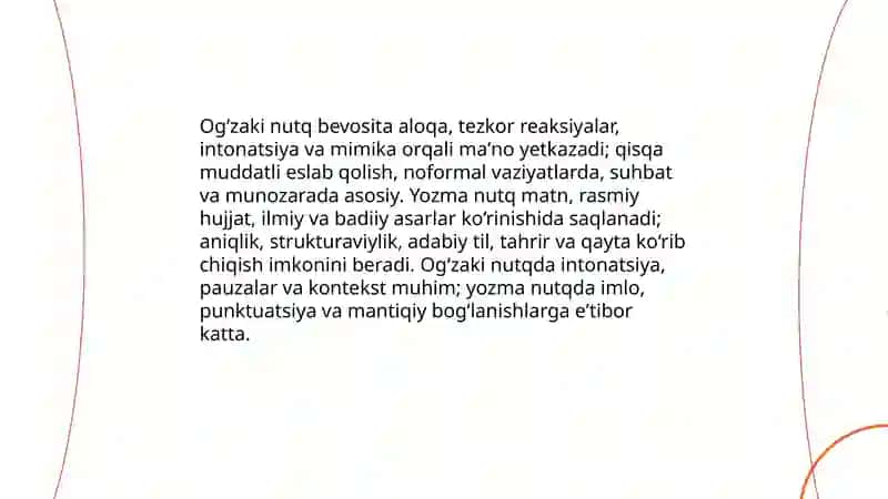 Nutqiy faoliyat, Nutq shakllari, Nutq uslublari 4