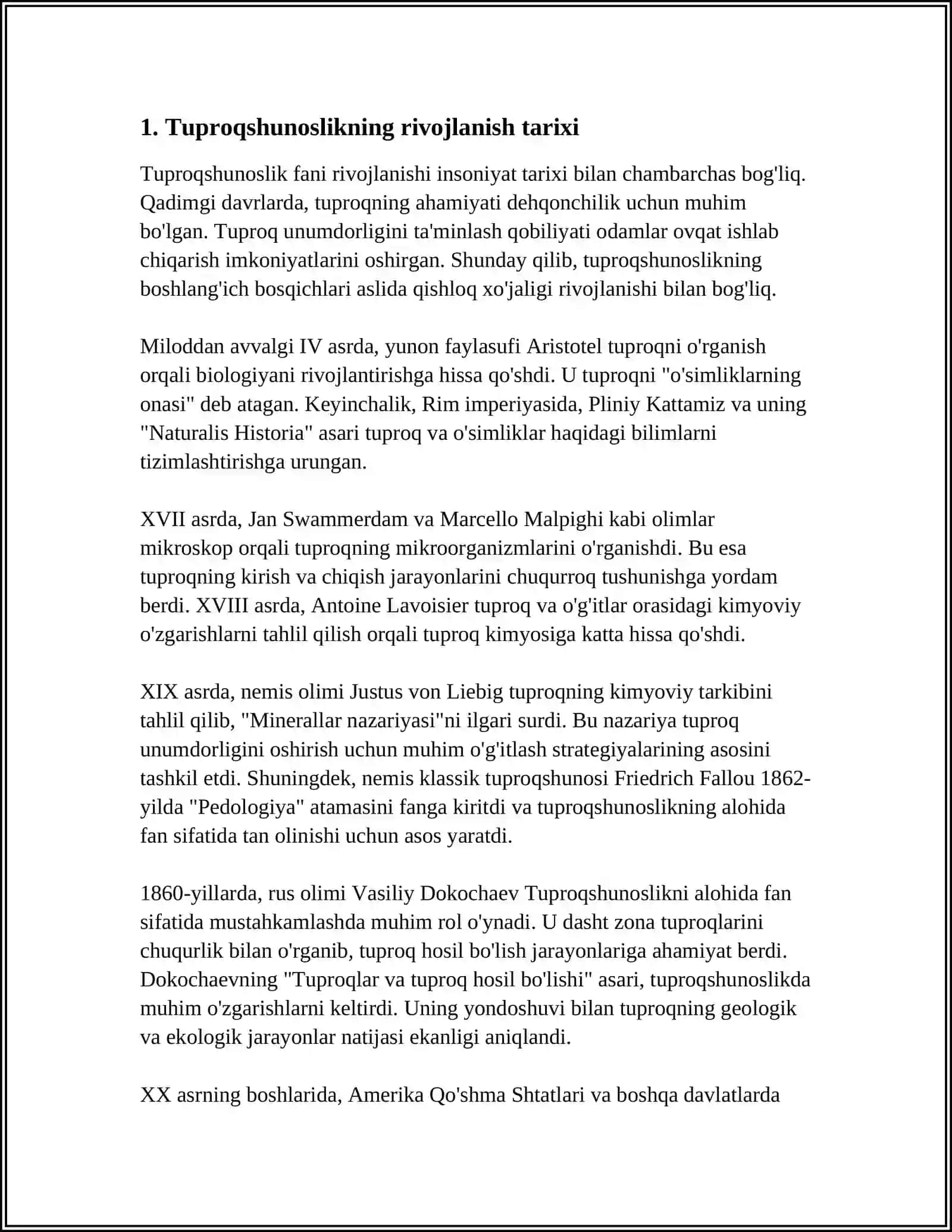 V. V. DOKUCHAYEV TUPROQSHUNISLIK VA TUPROQLAR GEOGRAFIYASINING ASOSCHISI 4