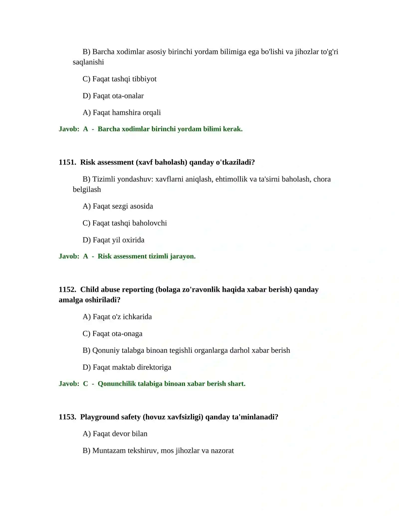 BOSHLANG'ICH TA'LIM O'QITUVCHISI TEST SINOVLARI 4