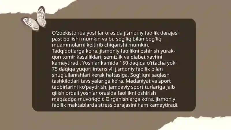 O'quvchi yoshlar o'rtasida sog'lom turmush tarzini shakllantirish-ijtimoyi pedagogik muammo sifatida. 4