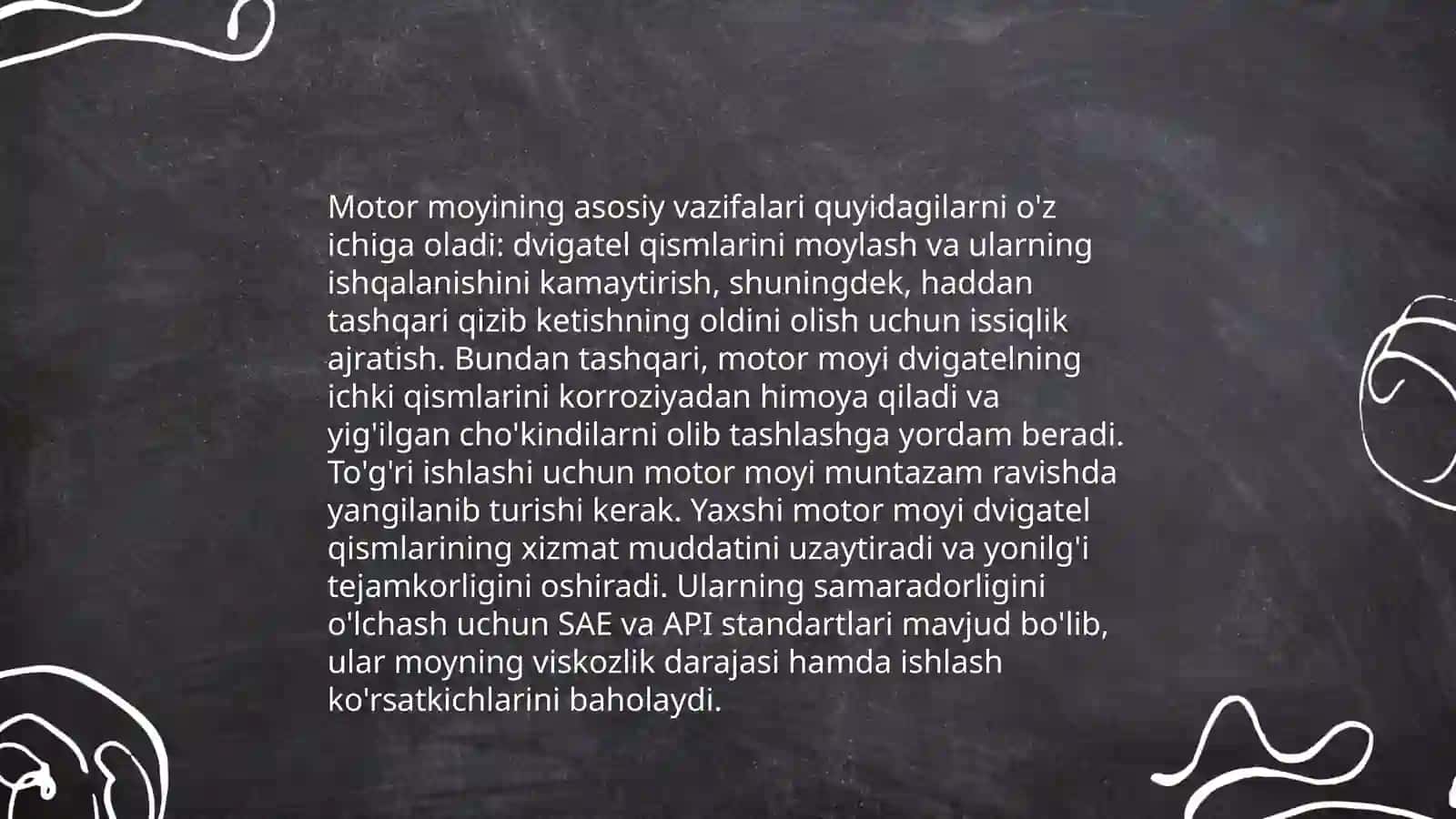 Motor moyining tarkibiy qismlari 4