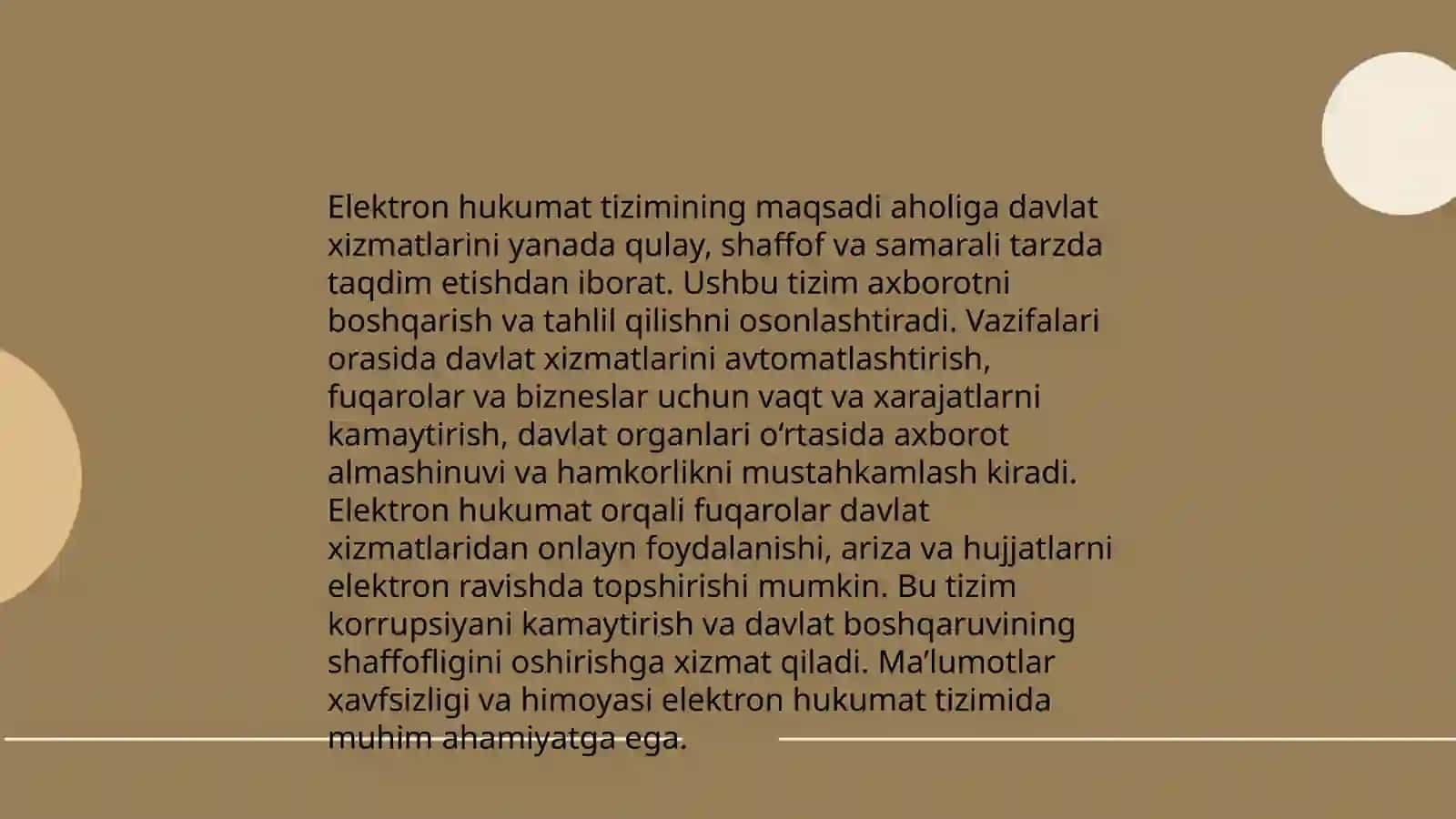 Elektron hukumat tizmining ishlash xususiyatlari 4