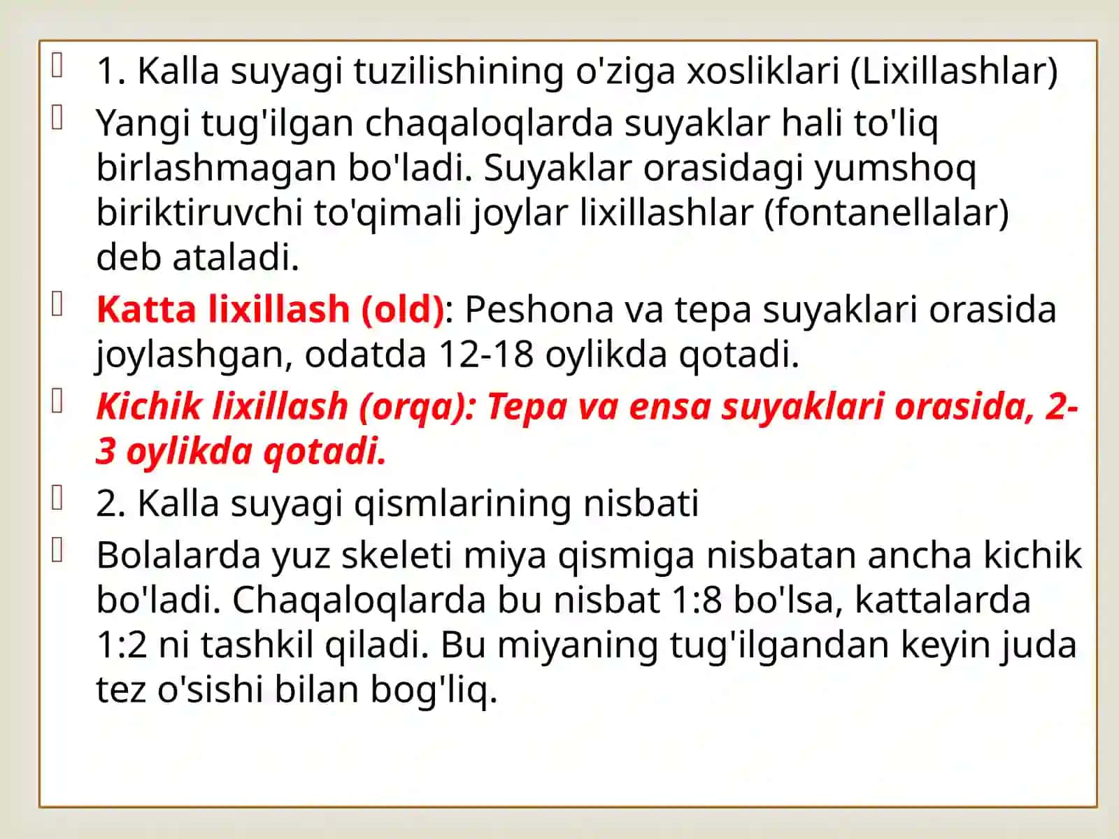 Yosh bolalar kallasuyaklarining xususiyatlari rivojlanishdagi anomaliyalari 4