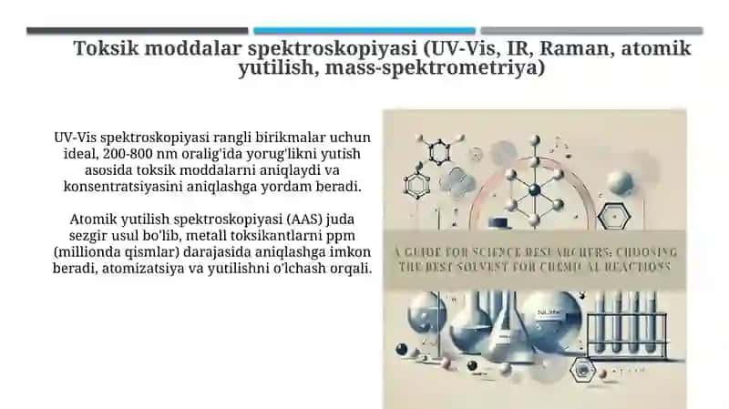 Spektral usullar: Asoslar va Toksik Moddalar Spektroskopiyasi 4