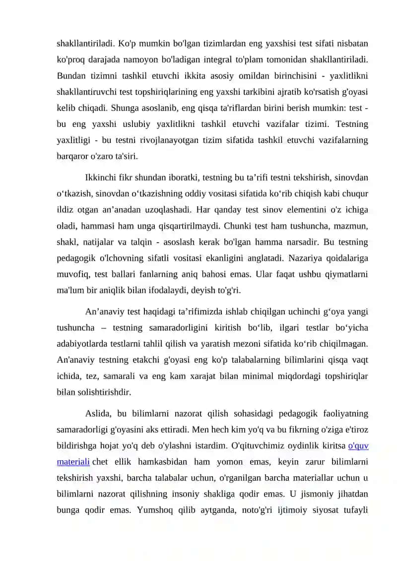 Testologiya va pedagogik o'lchovlar nazariyasi 4