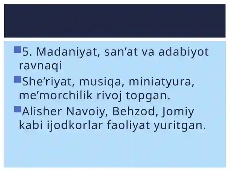 O‘ZBEKISTON TARIXIDA RENESSANS DAVRLARI VA ULARNING RIVOJLANISH OMILLARI. 4