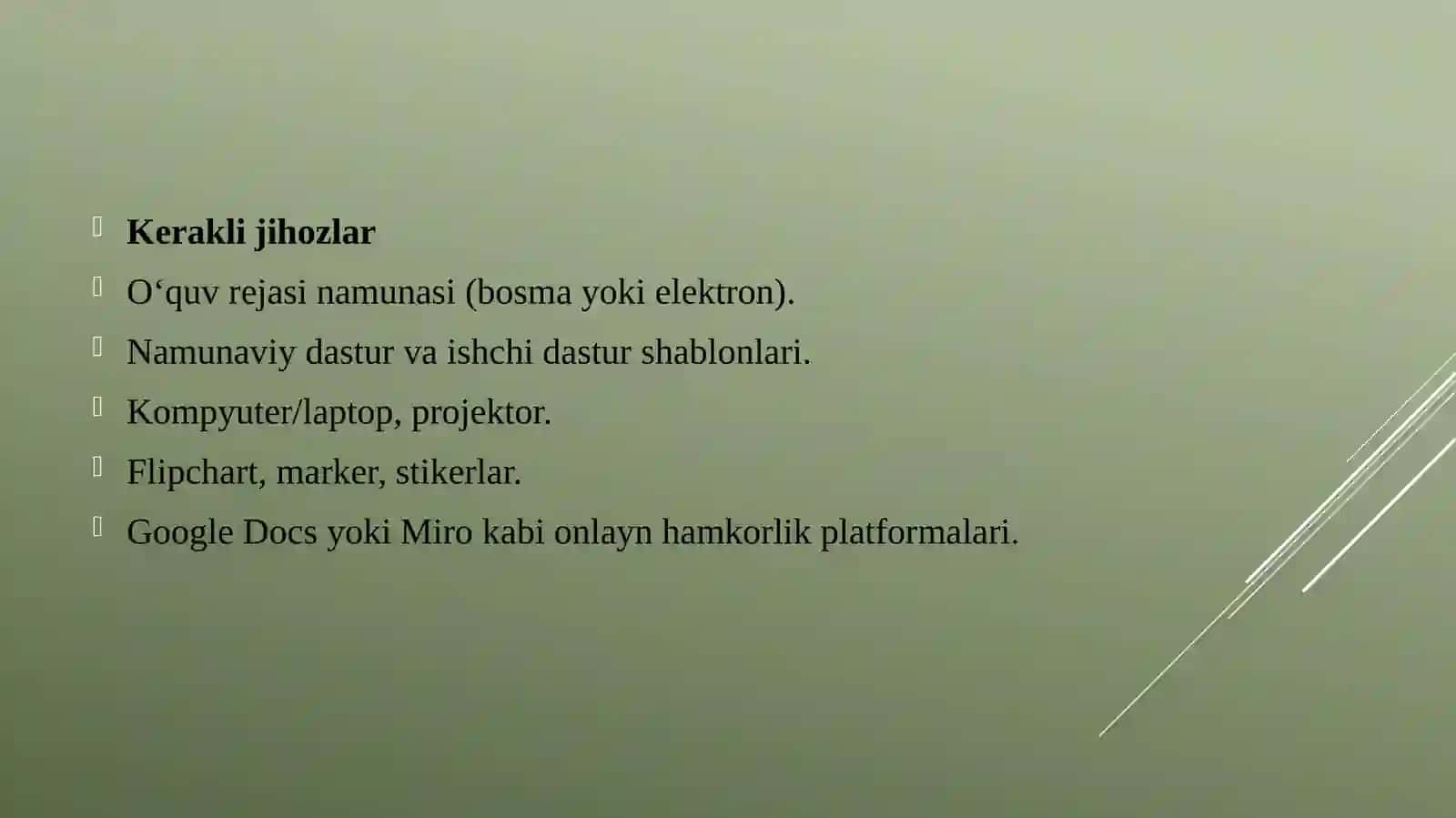 O'quvre ja'sini tahlil qilish 4