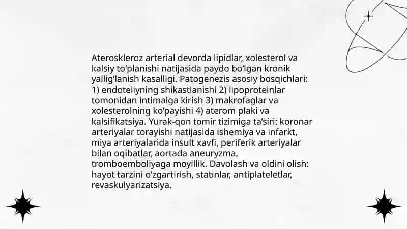 Yurak qon tomirlari patalogiyasi va birinchi tibbiy today 4