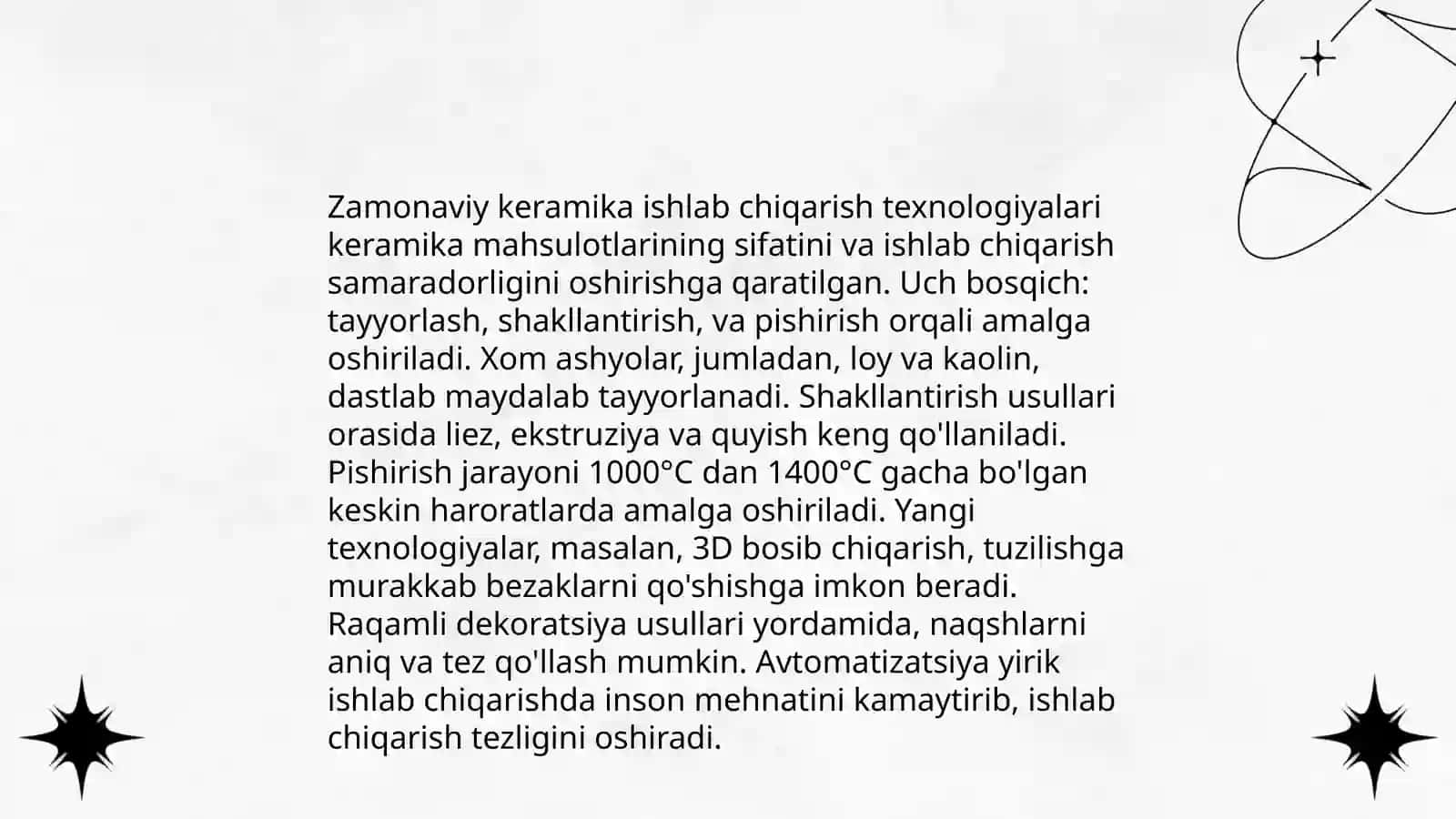 Qadimgi va zamonaviy energiya samarador keramik buyumlar ishlab chiqarish texnalogiyalarini o'rganish 4